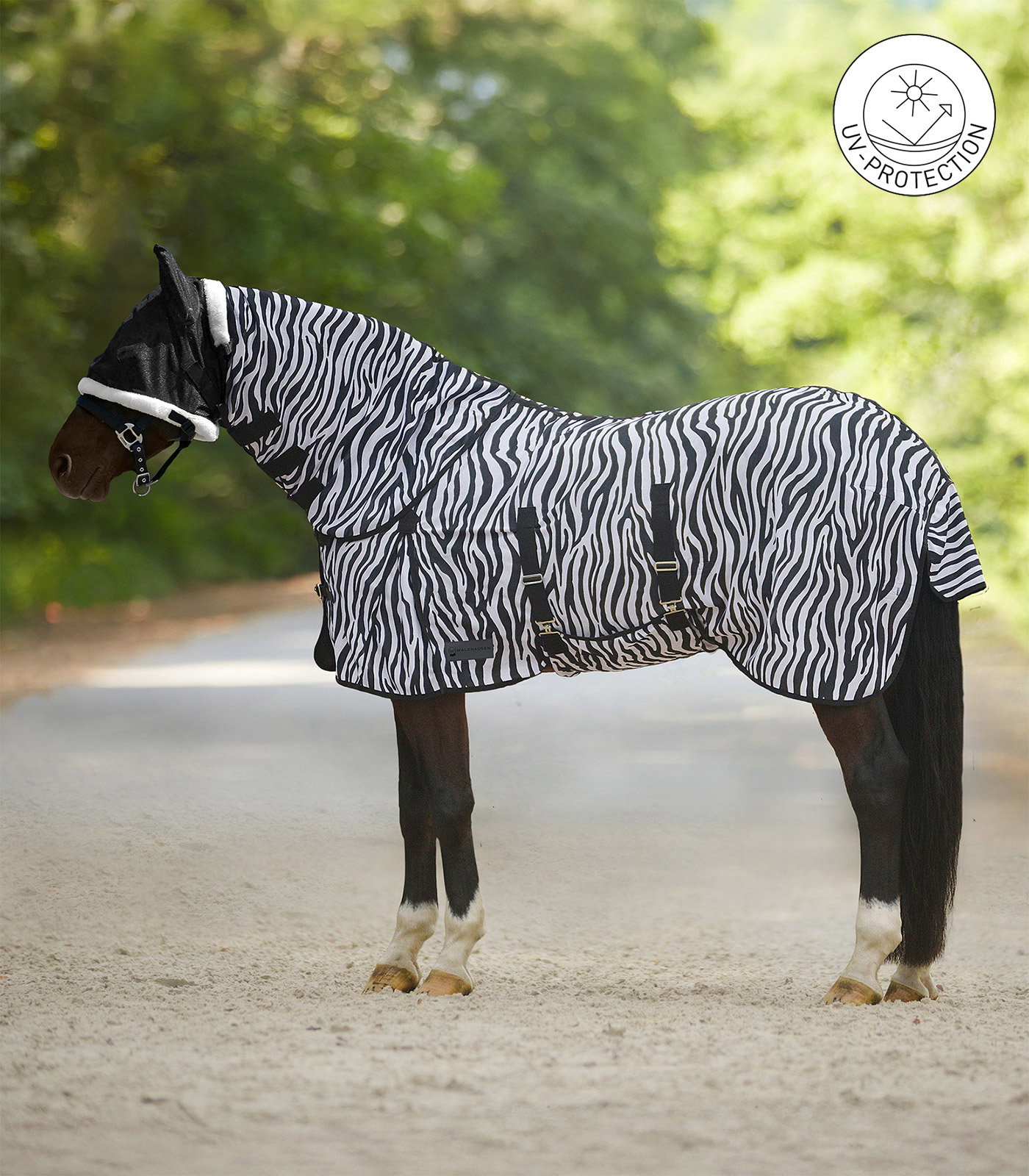Fliegendecke Zebra schwarz/weiß